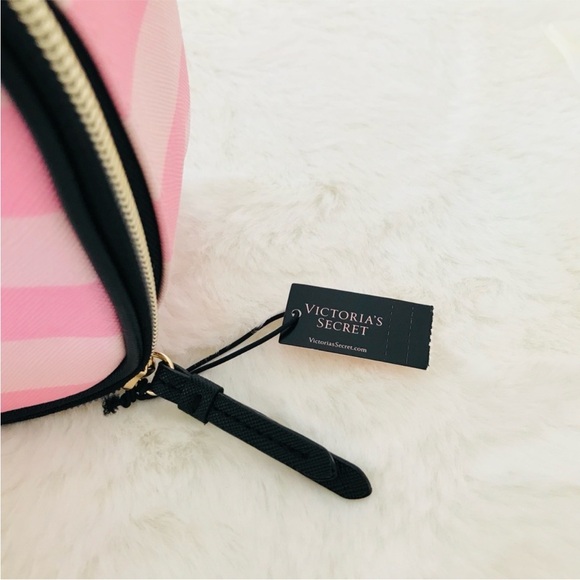 NWT Victoria's Secret Pink and White Striped Cosmetic Case - Picture 5 of 6